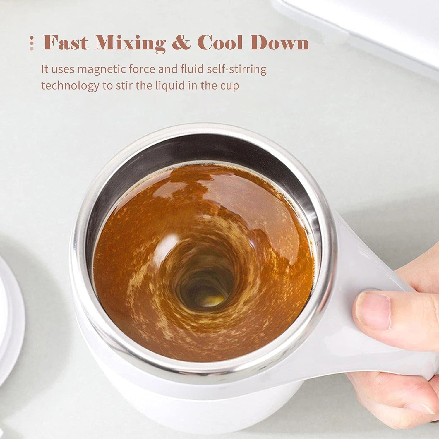 Self stirring coffee mug