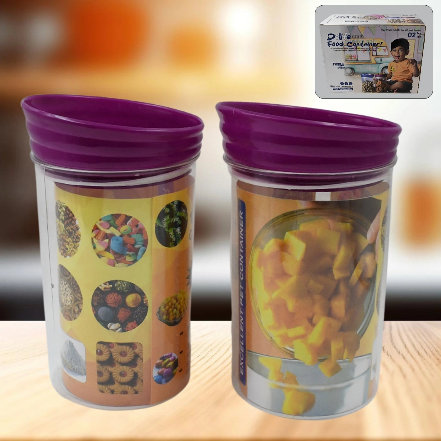 Airtight food container set – 2 pcs