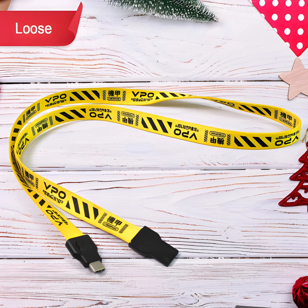 Charging cable lanyard strap