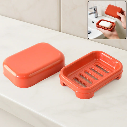 Rectangular Plastic Soap Case with Lid – 1 Pc - Home Improvement