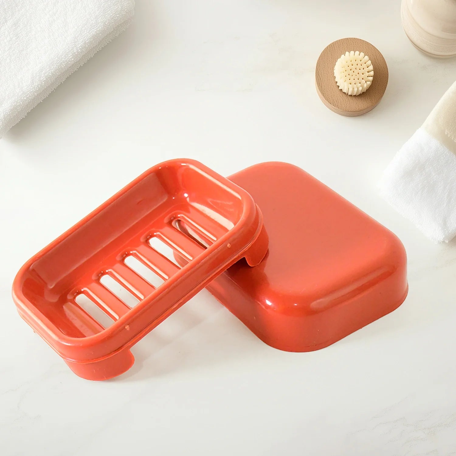 Rectangular Plastic Soap Case with Lid – 1 Pc - Home Improvement