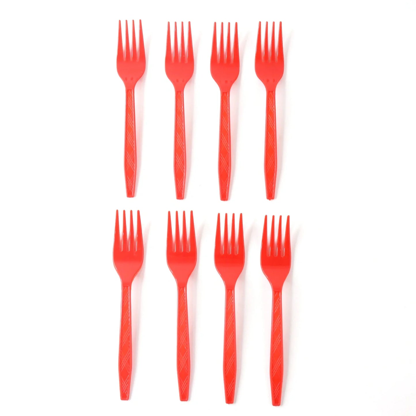 Red Plastic Forks – Pack of 8 - Home & Kitchen