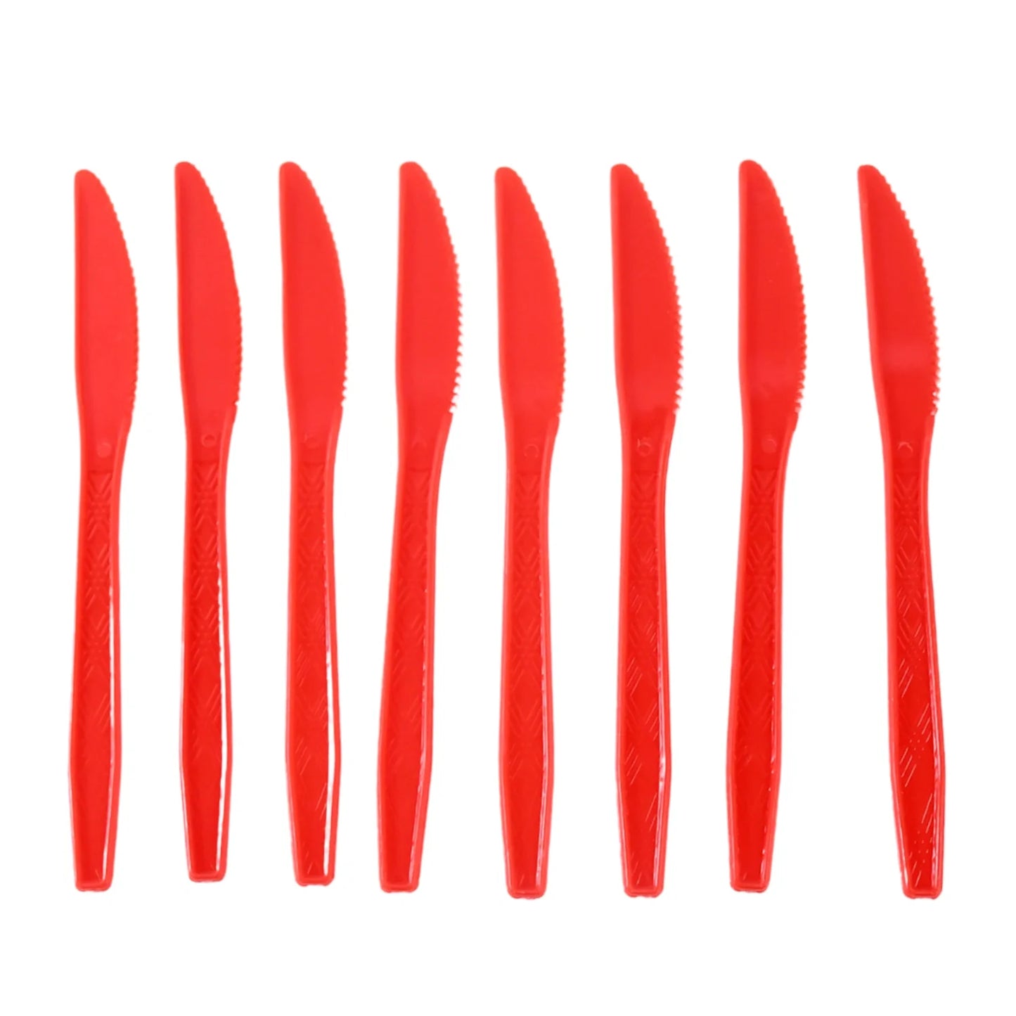 Red Plastic Knives – Pack of 8 - Kitchen Tool