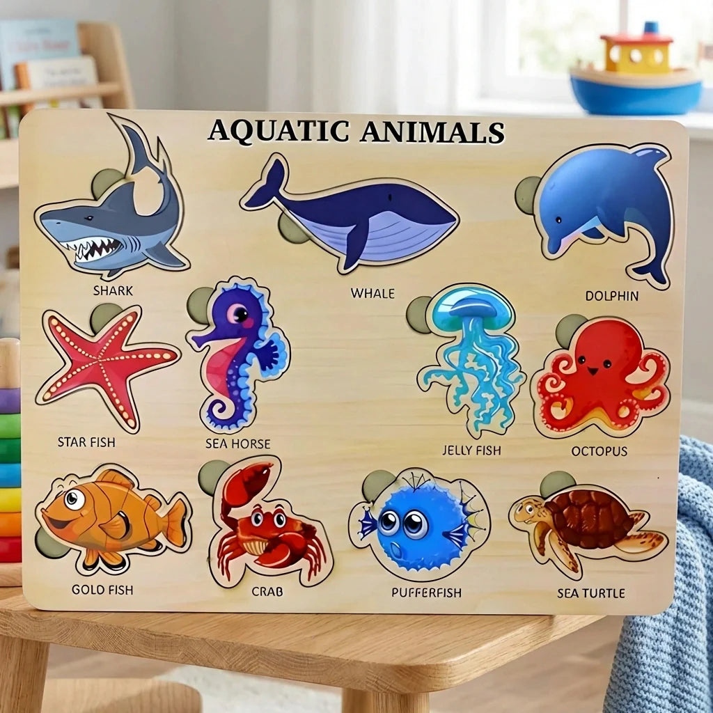 Best seawater animal wooden puzzle board - toys & games | 2026 | fast shipping