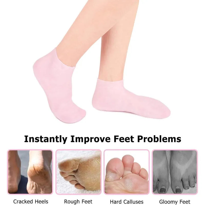 Silicone Moisturizing Socks (1 Pair) - Health & Beauty