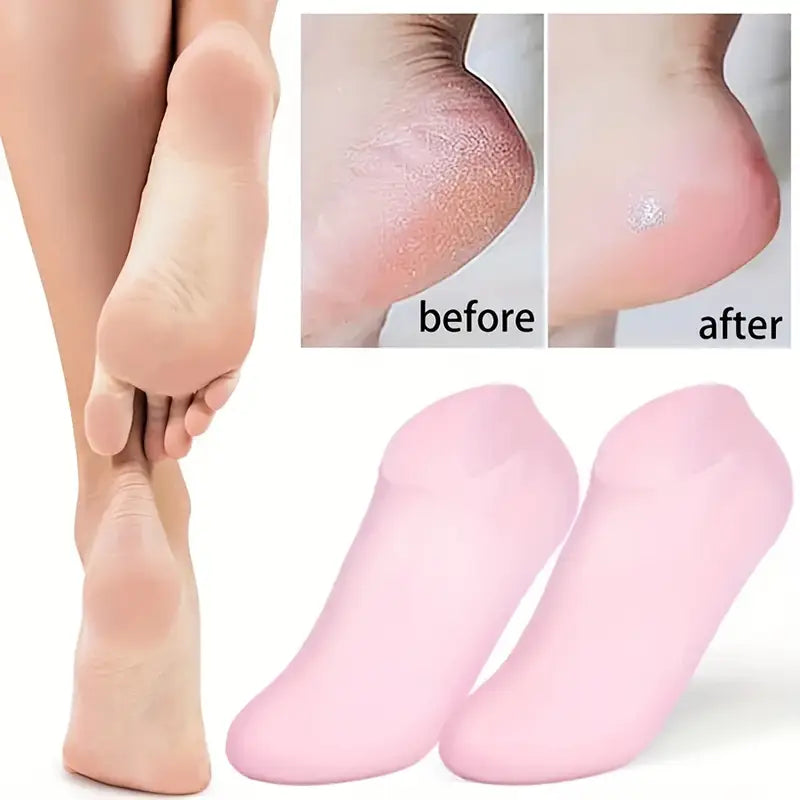 Silicone Moisturizing Socks (1 Pair) - Health & Beauty