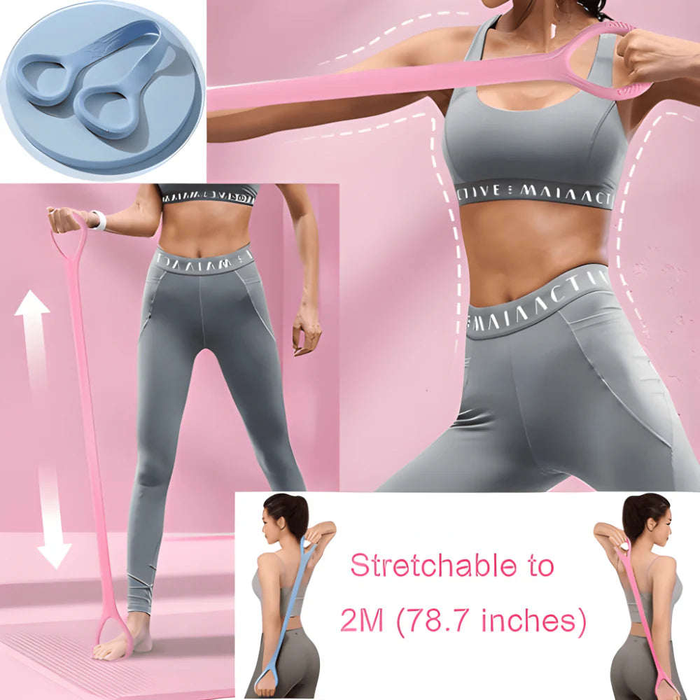 Silicone Yoga Resistance Band - Sports Fitness & Outdoors