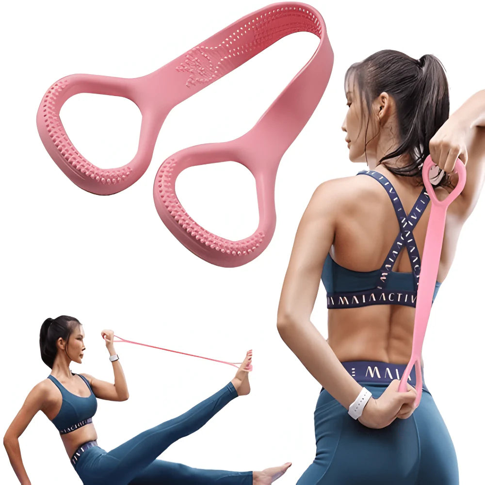Silicone Yoga Resistance Band - Sports Fitness & Outdoors