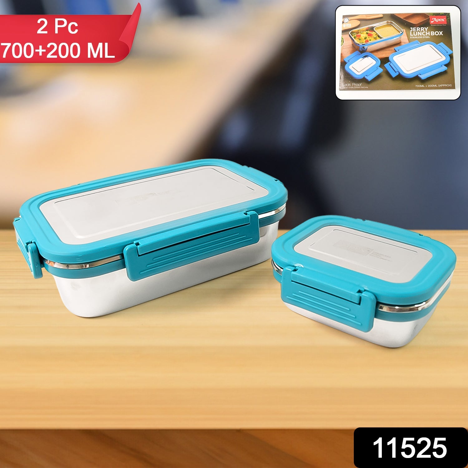 Jerry 2 Pc Stainless Steel Lunch Box