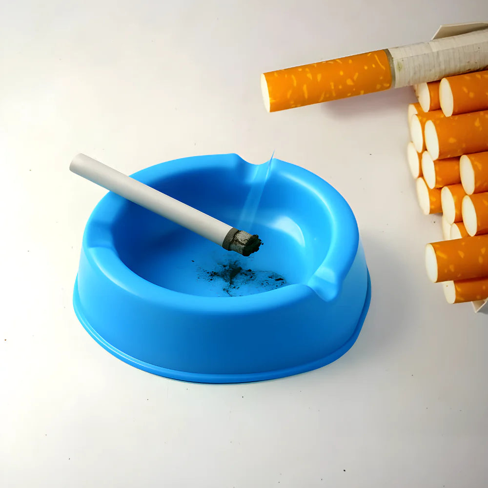 Sky Blue Plastic Ashtray - Home Improvement