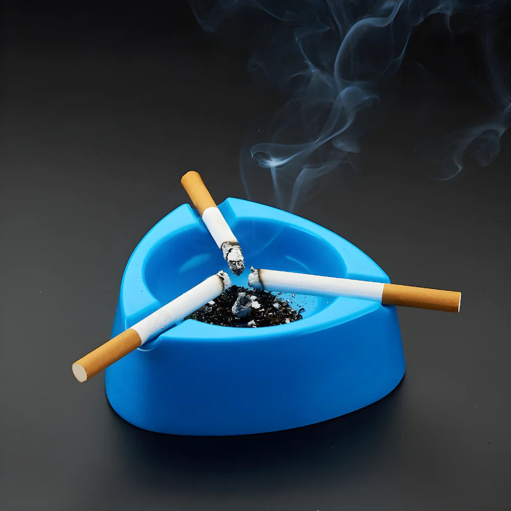 Sky Blue Plastic Ashtray - Home Improvement