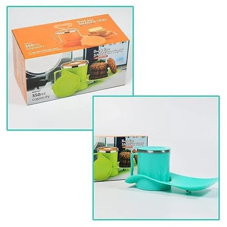 Best snacks tray with steel cup – 350ml - serving trays | 2025 | fast shipping
