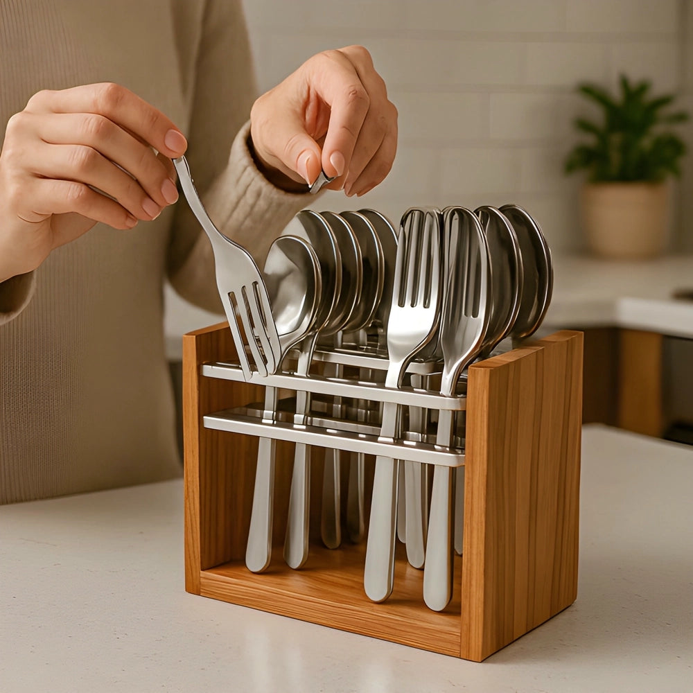 Elegant stainless steel cutlery set