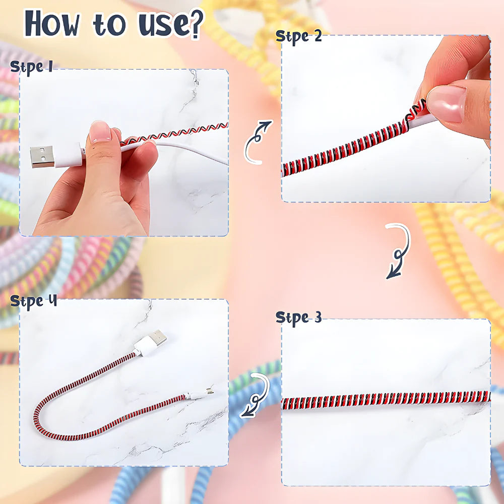 Spiral Cable Protector Sleeve - Mobile Accessories
