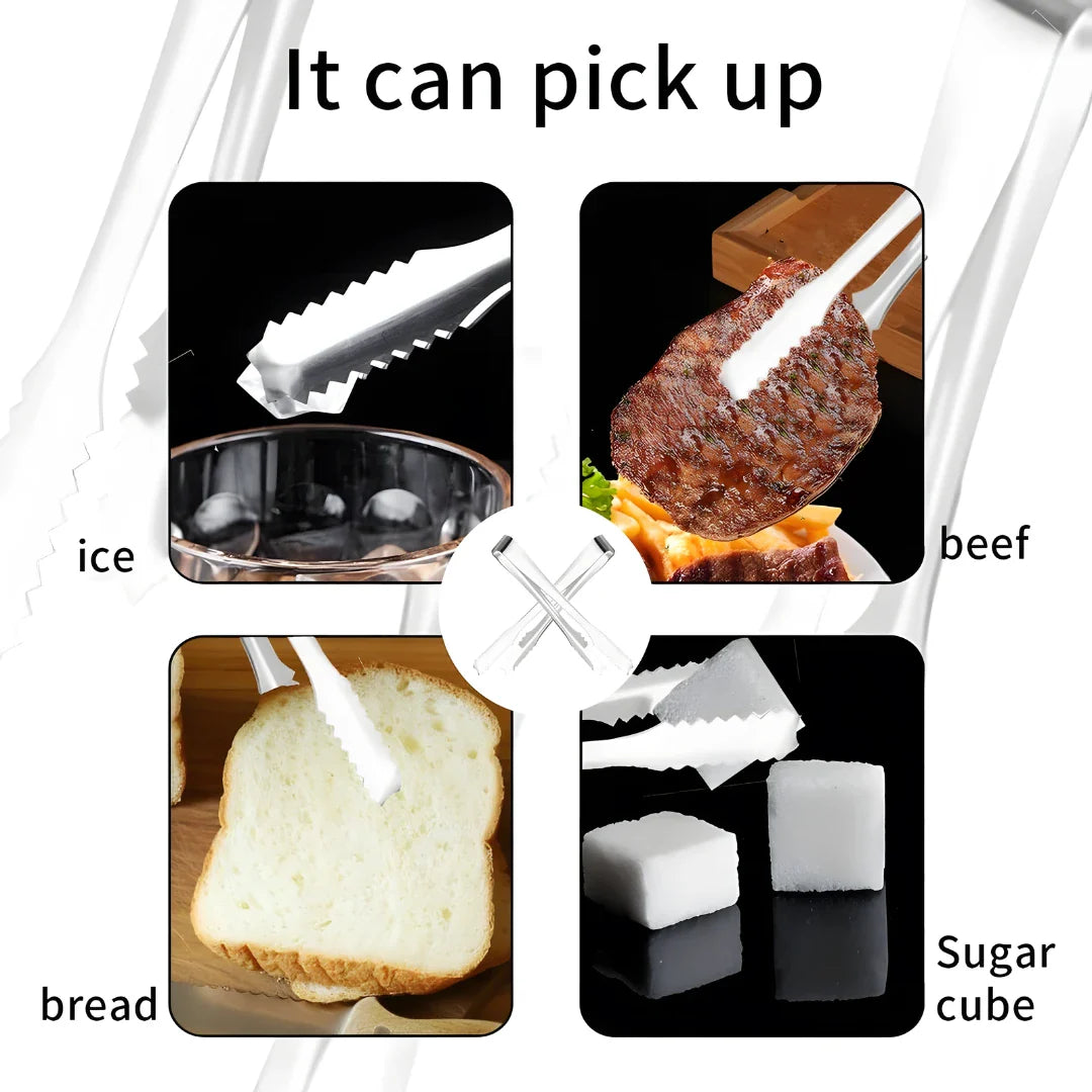 Stainless Steel Serving Tongs for Ice Sugar & Fruit - Home Kitchen