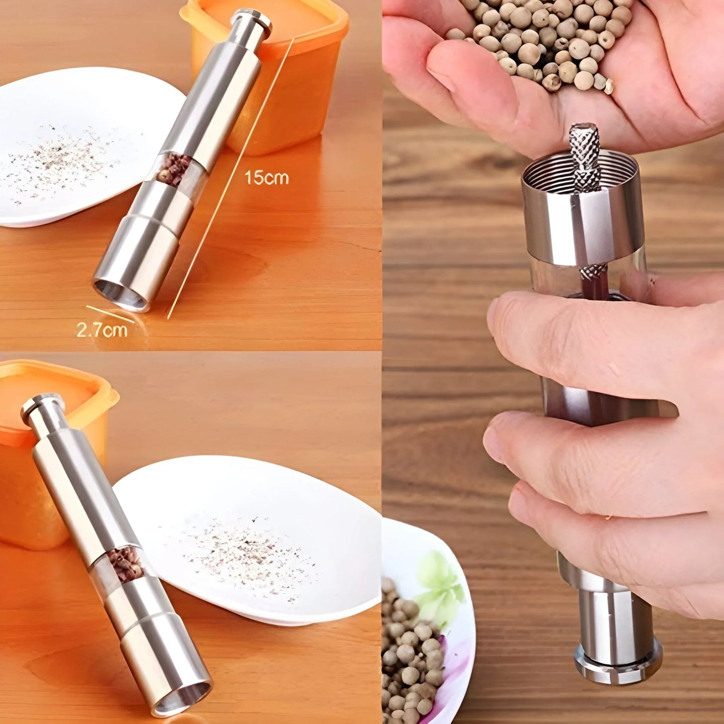 Best stainless steel thumb presser salt and pepper grinder - home & garden | 2025 | fast shipping