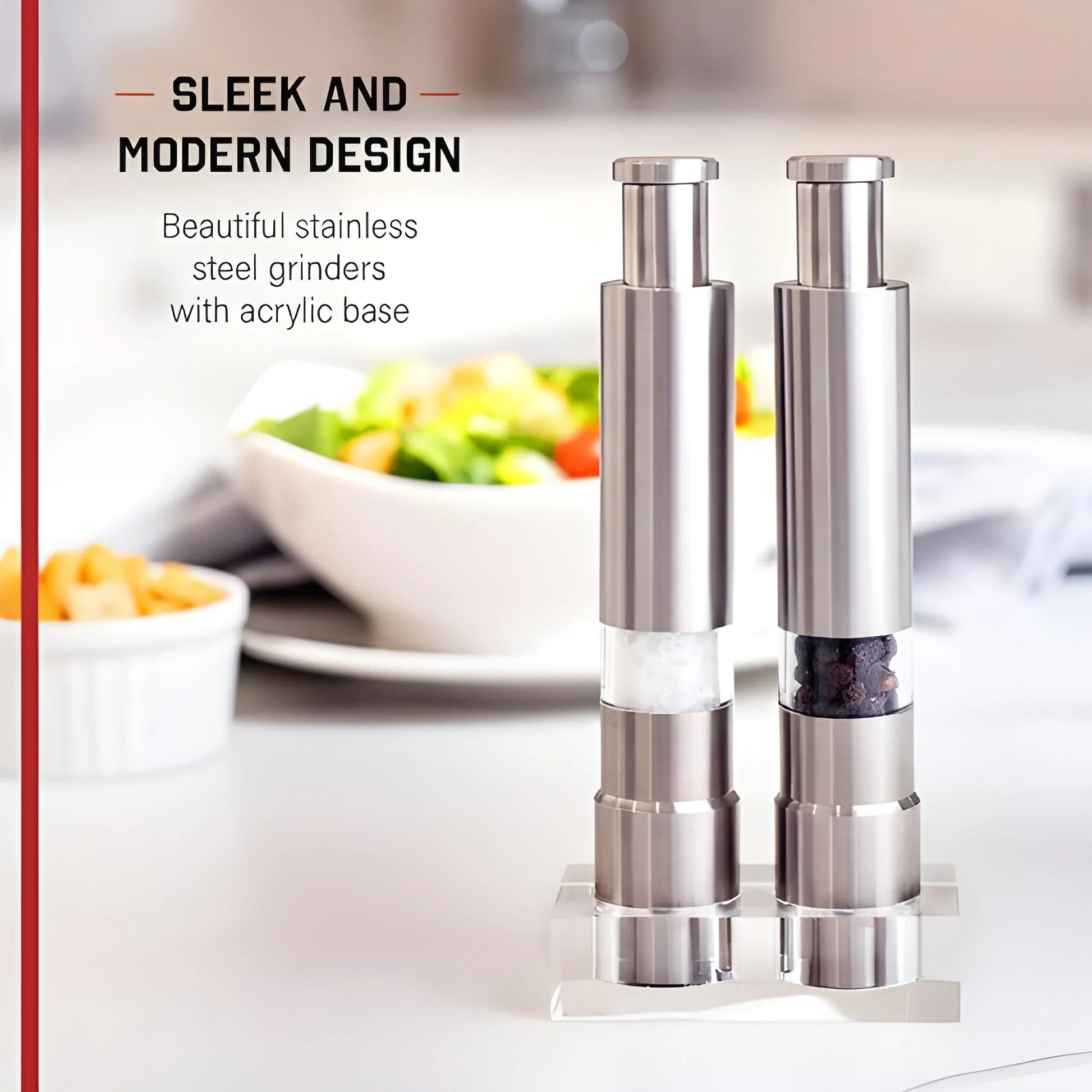 Best stainless steel thumb presser salt and pepper grinder - home & garden | 2025 | fast shipping