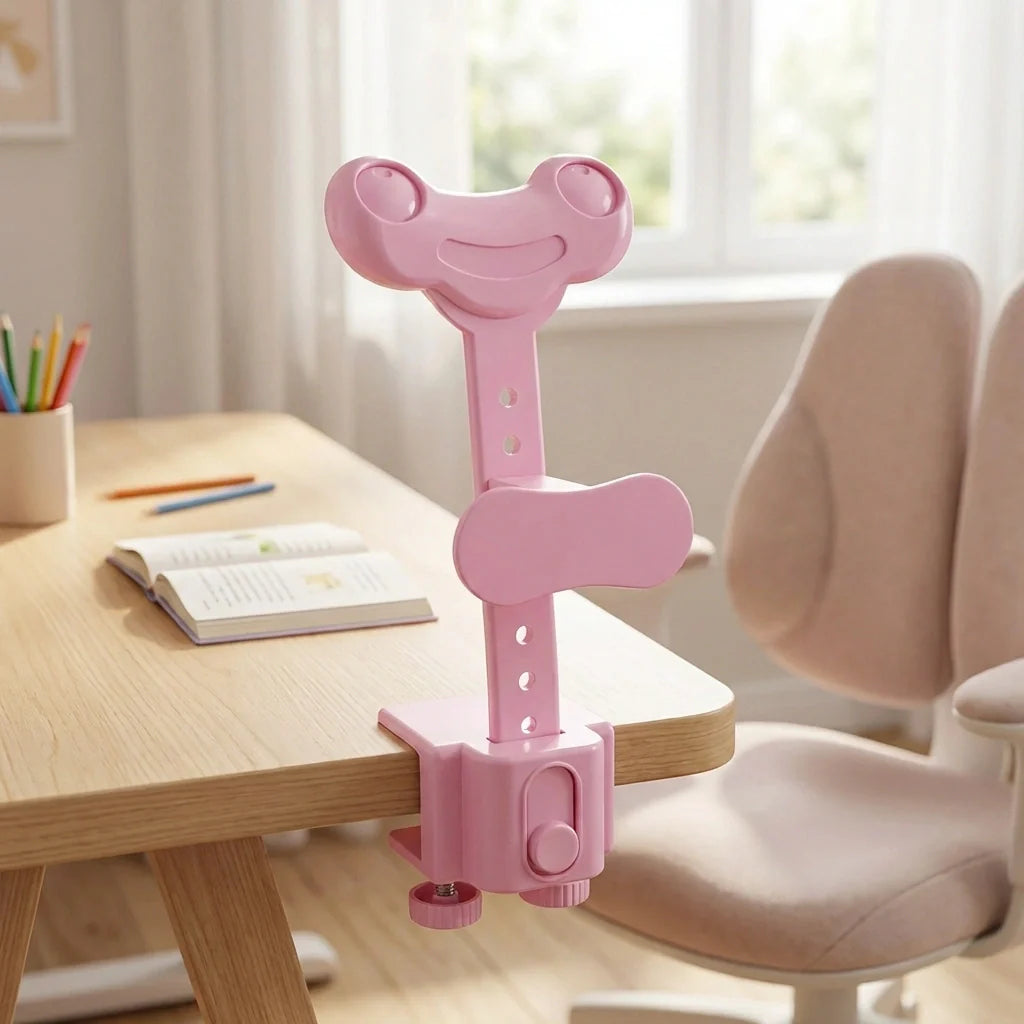 Pink student posture corrector brace with adjustable chest and back support