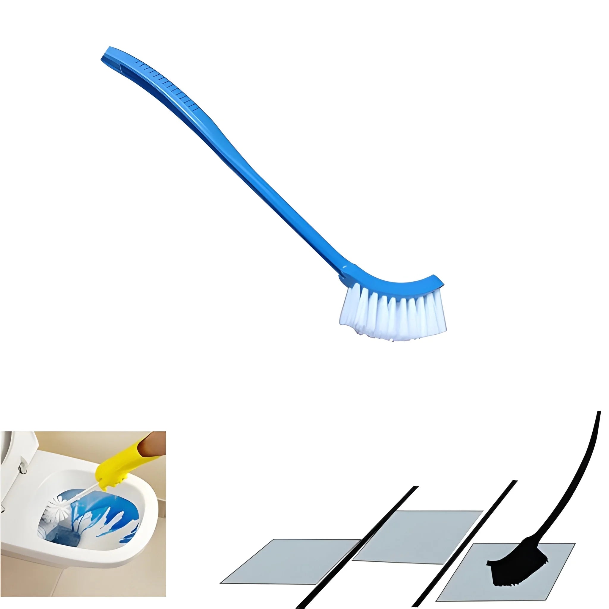 Single sided bristle plastic toilet cleaning brush