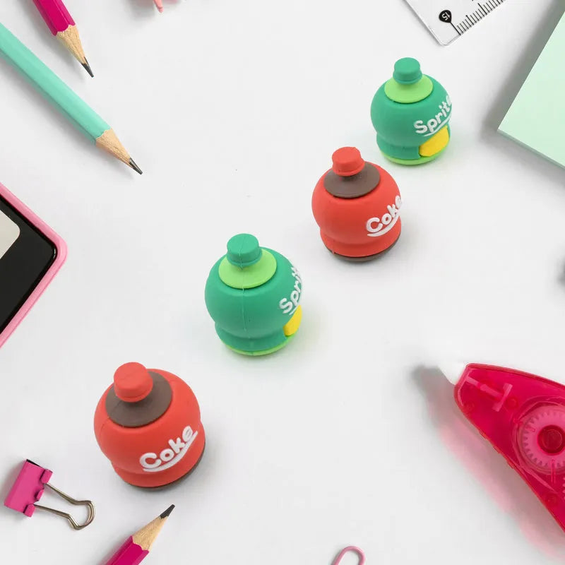3d Cold Drink Bottle Shape Rubber and Sharpener - Office