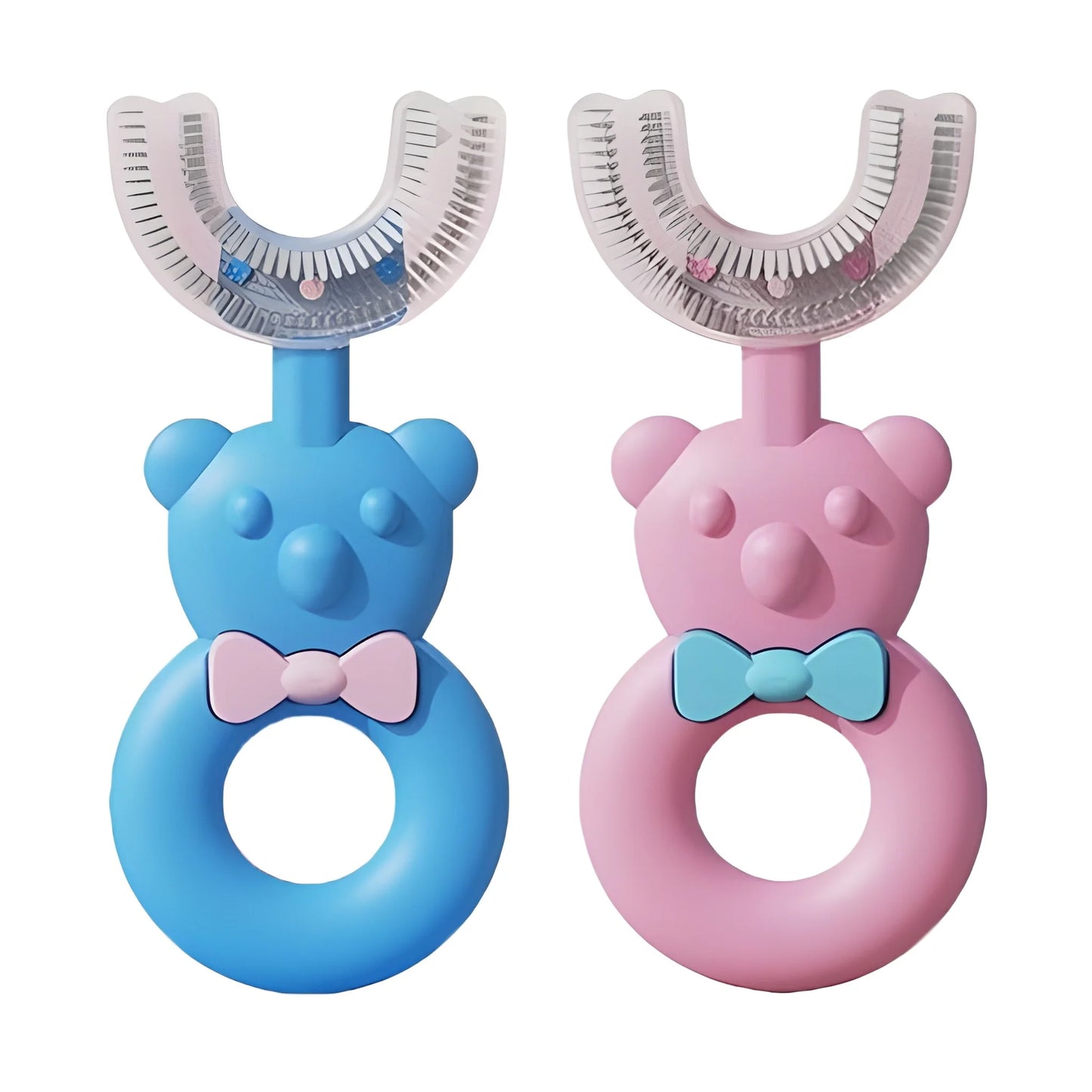 Baby Bear U-shaped Silicone Brush Head Toothbrush - Health & Personal Care