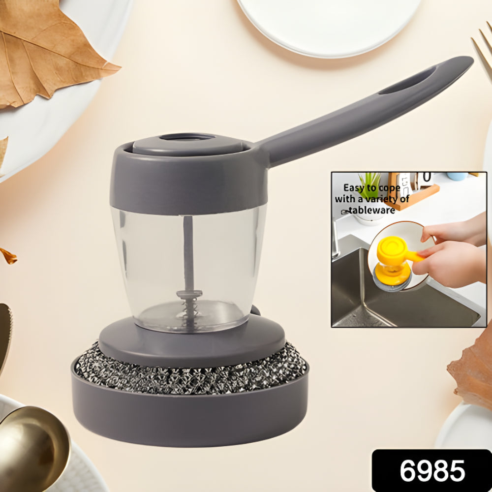 Soap dispensing scrub brush