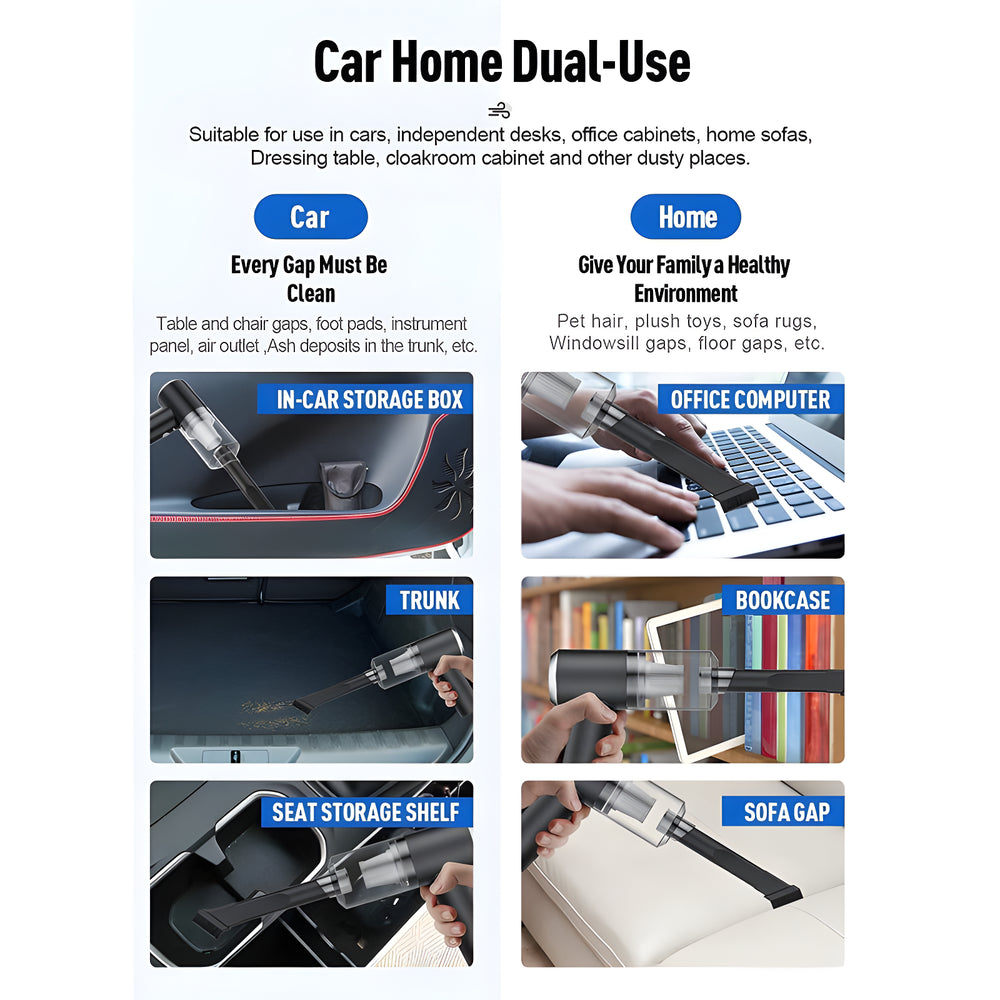 Portable wireless vacuum cleaner