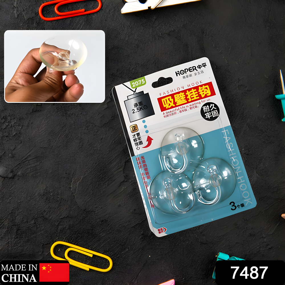 Transparent suction cup hooks