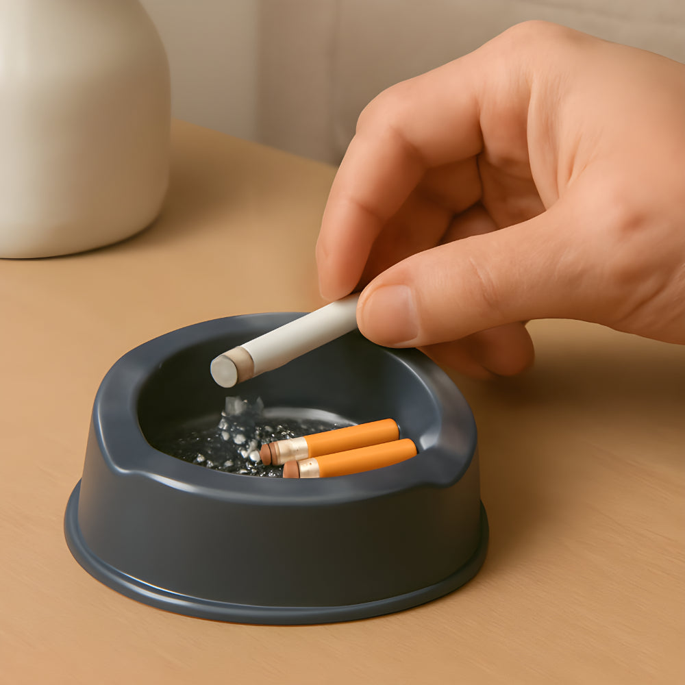 Grey plastic ashtray