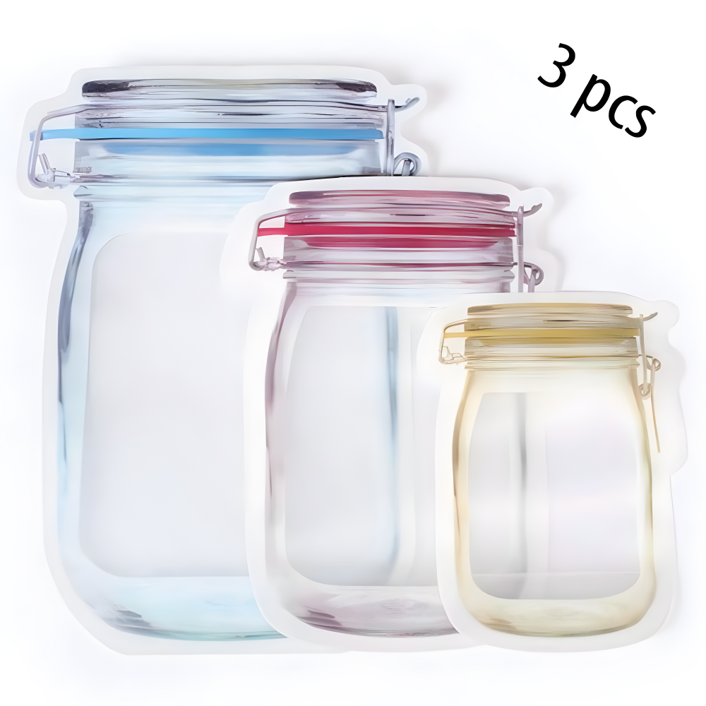 Jar-Shaped Ziplock Pouches - Home & Kitchen