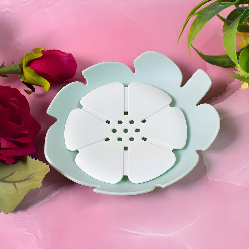 Flower soap dish tray