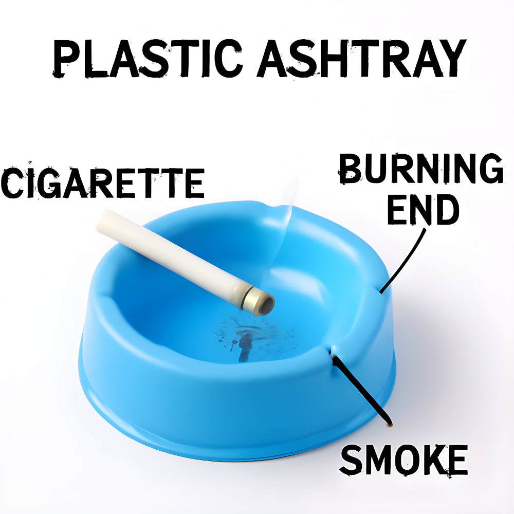 Sky Blue Plastic Ashtray - Home Improvement