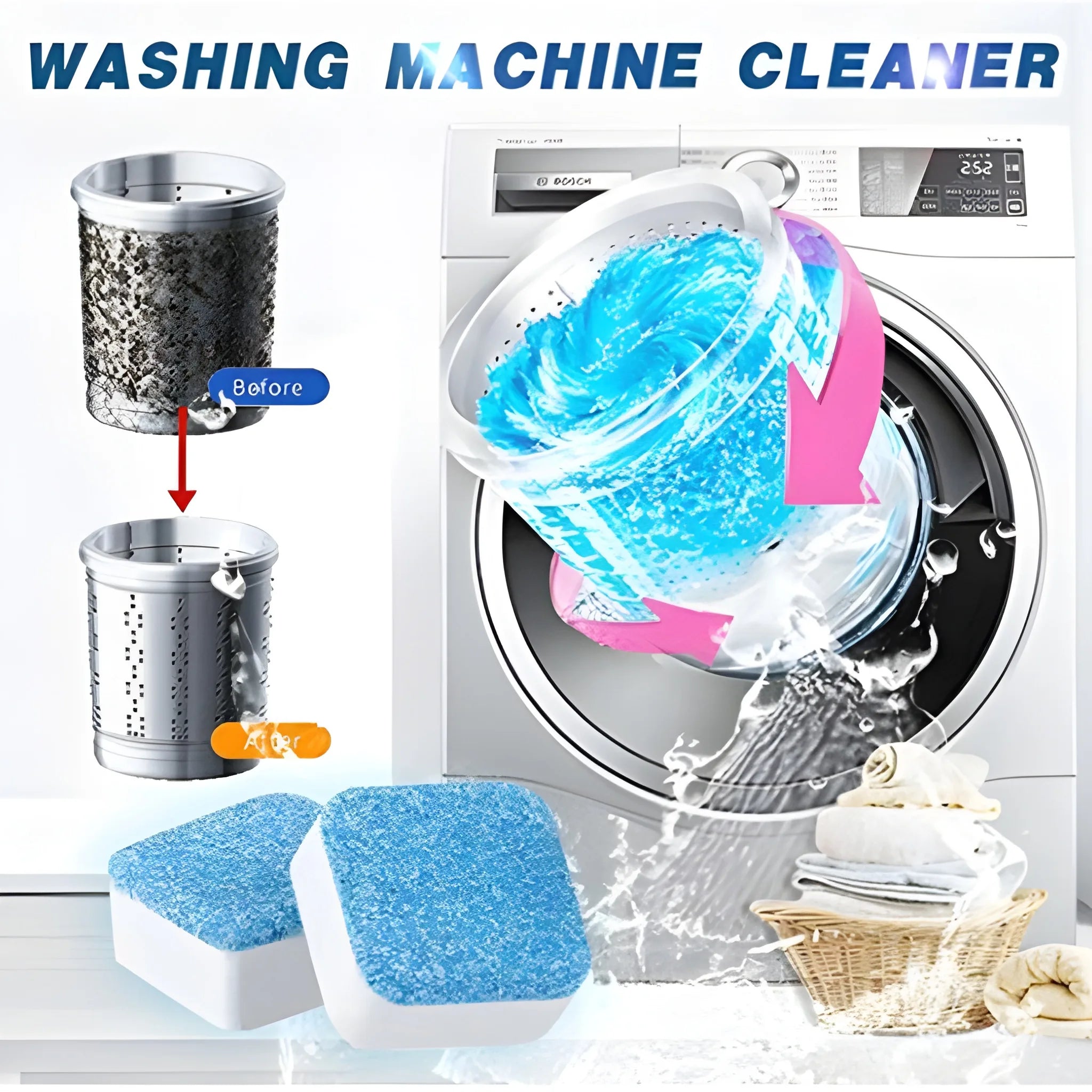 Triple-action washer cleaner