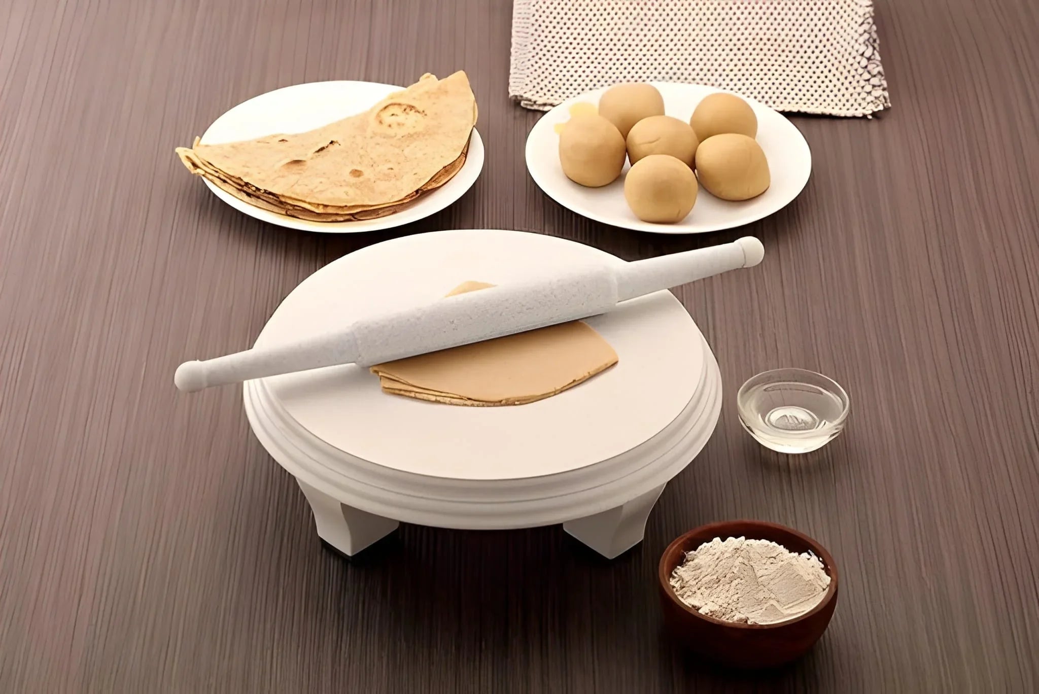 White Plastic Rolling Belan For Chapati Making - Home & Kitchen