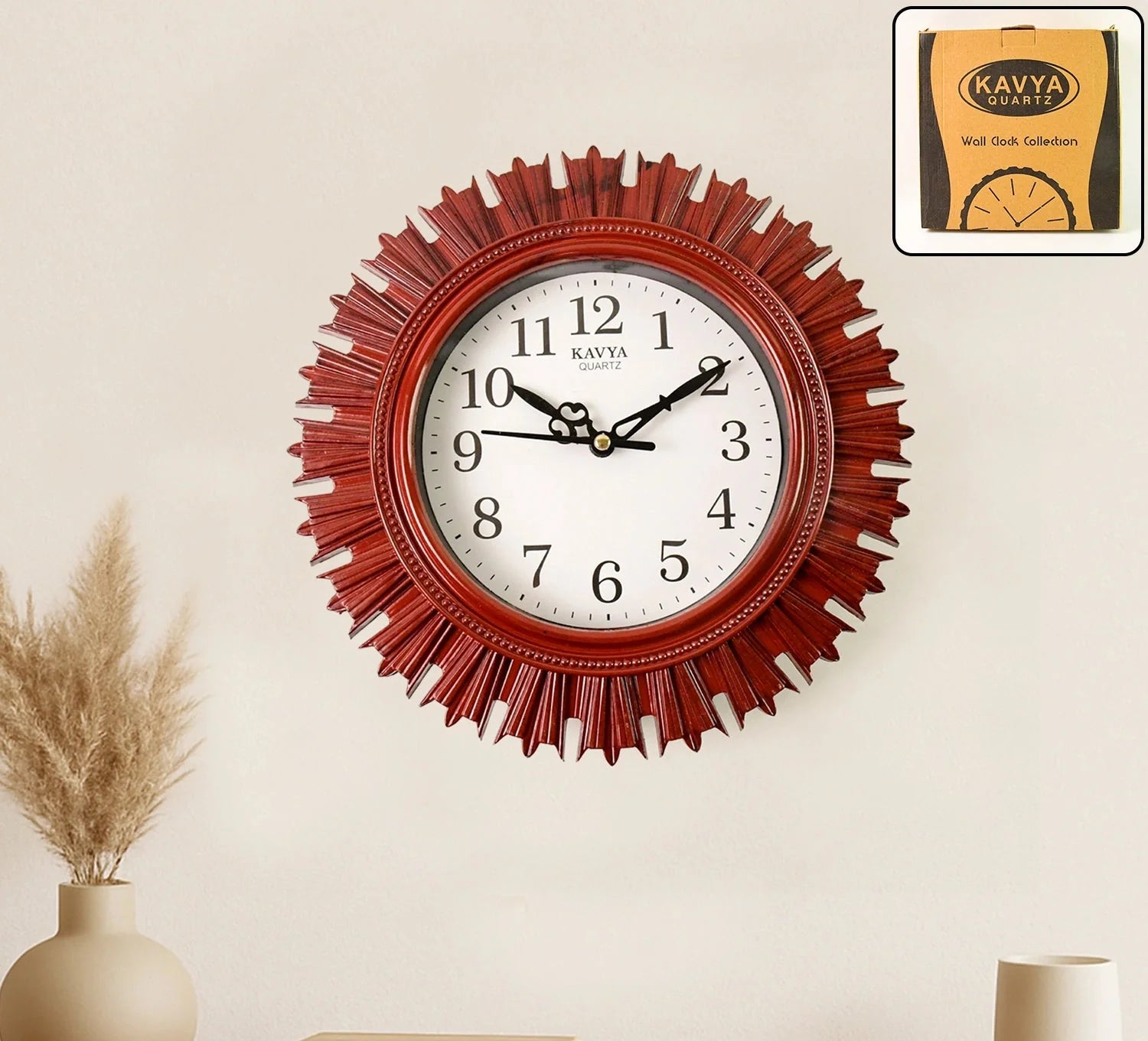Best wooden look designer wall clock - clocks | 2025 | fast shipping