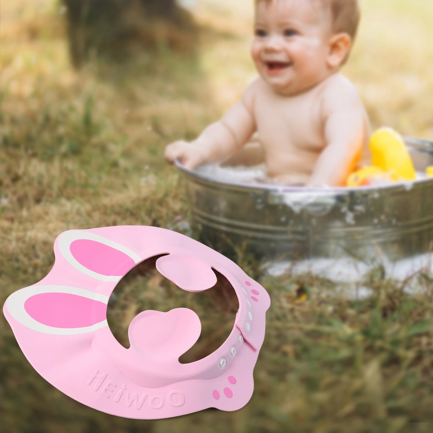 Bunny ear baby shower cap