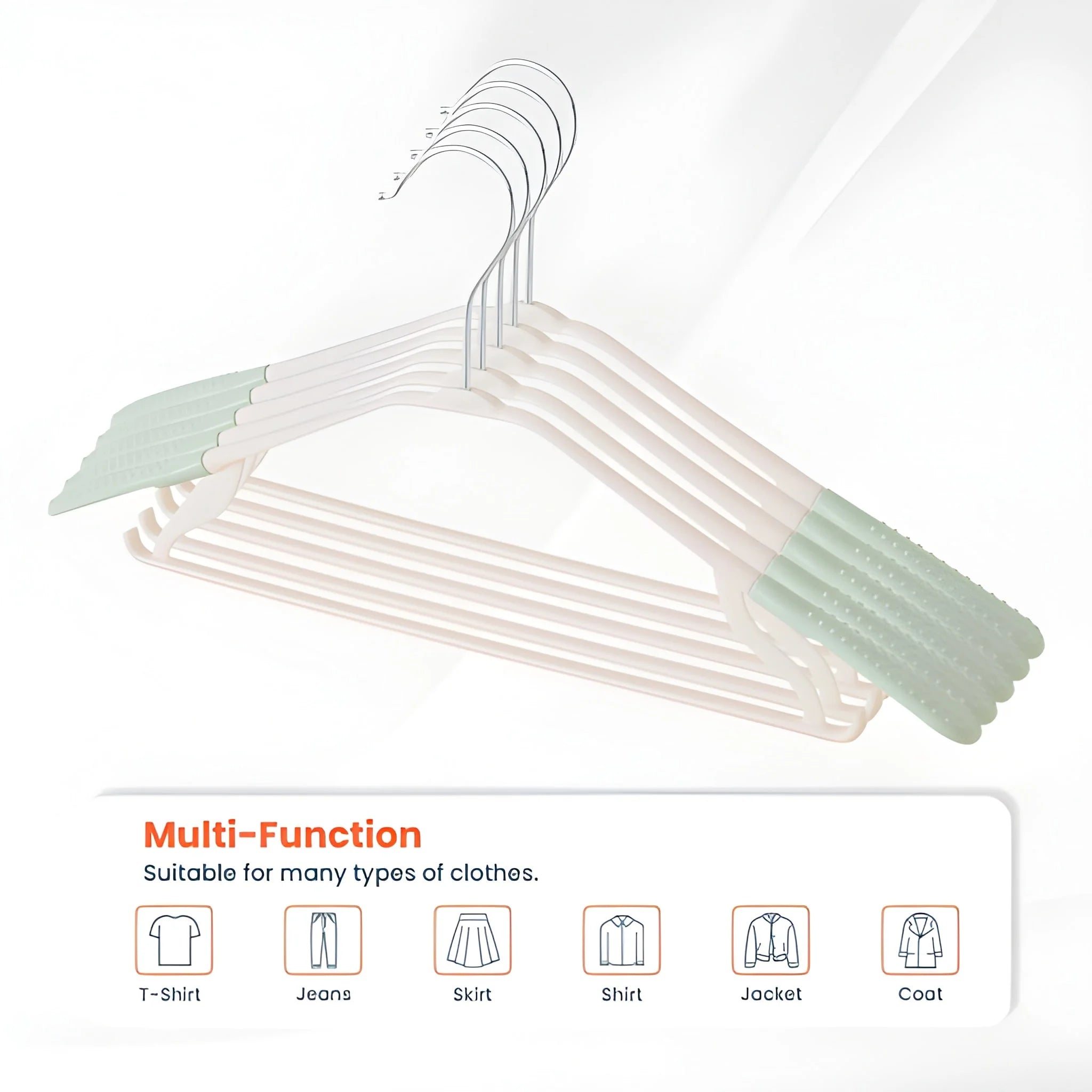 Pp cloth hanger set of 1 with zinc plated steel hook