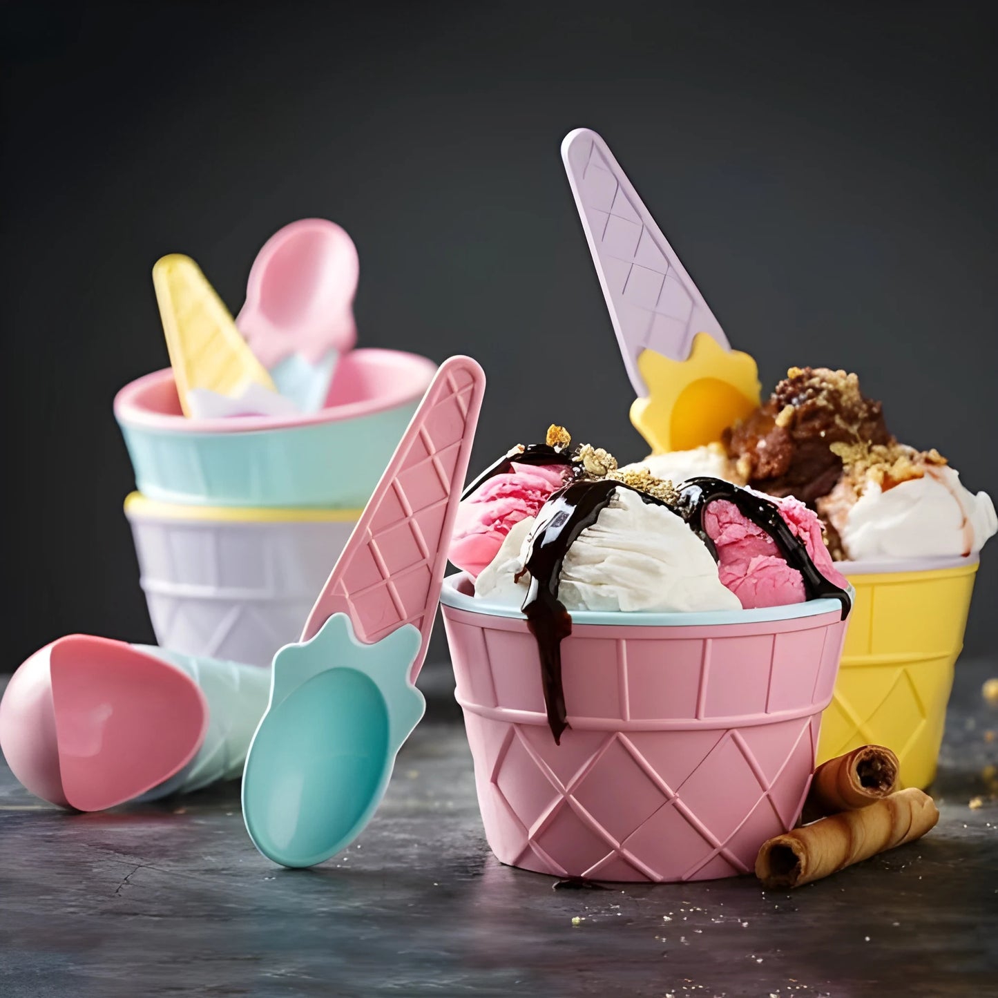 Waffle Cone Bowl Set - Home & Kitchen